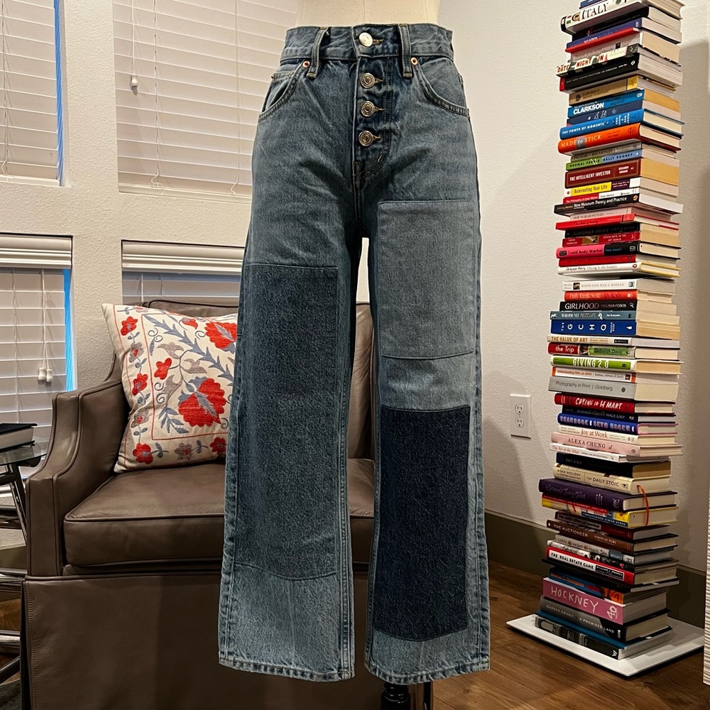 MAJE PATCHOU STRAIGHT LEG DENIM